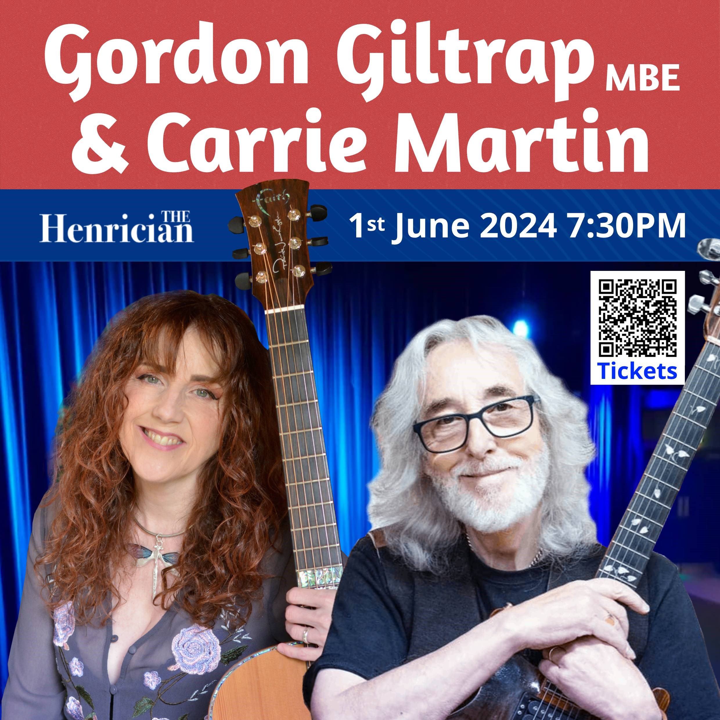 Gordon Giltrap MBE & Carrie Martin – 01 Jun 2024 – Tickets on Sale Now!